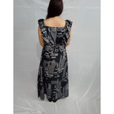 Women's Casual Crepe Sleeveless Dress (Black)